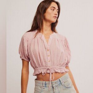 Free People Little Cloud Crop Top in Pale Mauve